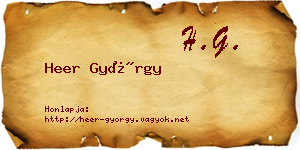 Heer György névjegykártya