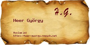 Heer György névjegykártya