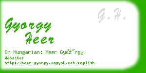 gyorgy heer business card